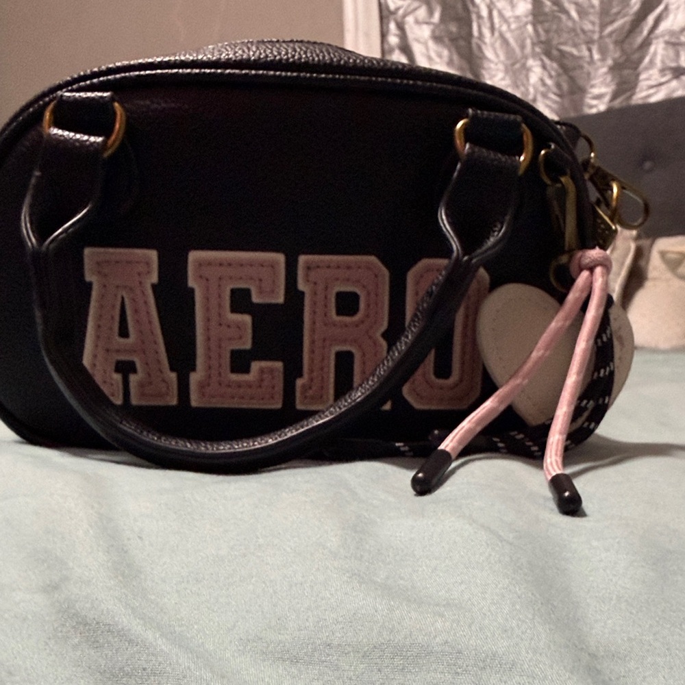 Aeropostale Black Mini Bag with Pink Details